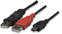 CAVO USB 2.0 DOPPIA ALIMENTAZIONE 1Mt. 